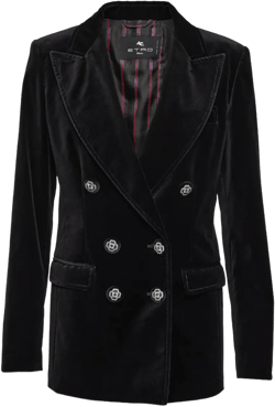 Peak-lapels Double-breasted Blazer In Black