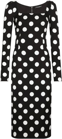 polka dot-print midi dress