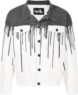 Dripping Graphic-pattern Denim Jacket In Off-white