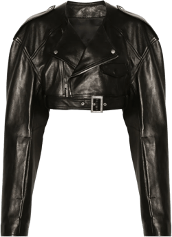 Micro Biker cropped leather jacket