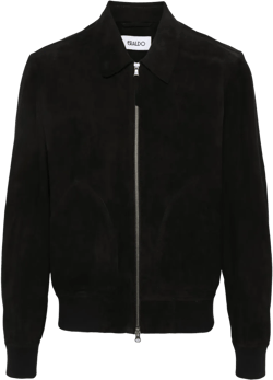 Glod Suede Bomber Jacket In Black