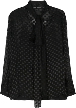 polka dot-devoré blouse