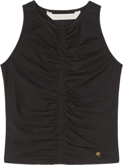 ruched stretch-cotton tank top