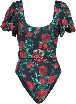 Jeanie Floral Swimsuit In Black
