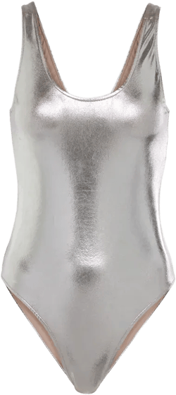 Metallic Swimsuit In Silver