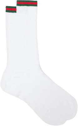 Cotton Blend Socks With Web In White