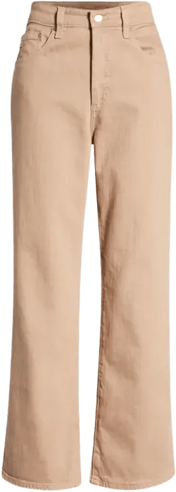 Kinsley High Rise Pop Crop Jeans In Almond Biscotti