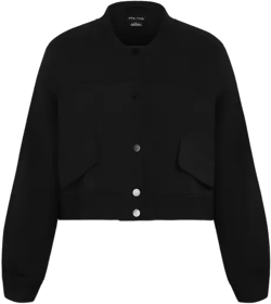 Ivy Crop Bomber Jacket In Black