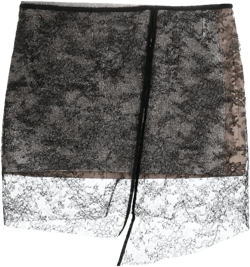 lace overlay asymmetric skirt