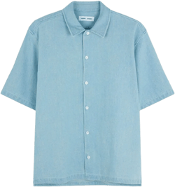 short-sleeve denim shirt