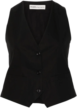 V-neck poplin gilet