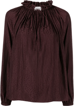 ruffle-detailed flared blouse