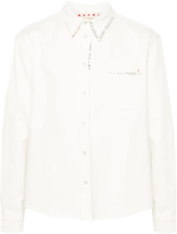 logo-embroidered cotton shirt