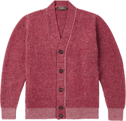 Sey Ribbed Cashmere And Silk-blend Cardigan In Red