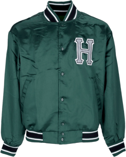 Crackerjack Satin Baseball Jacket Men's Bomber Jacket Forest Green