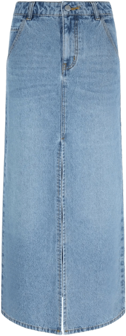 Women's Split Maxi Denim Skirt In Blue