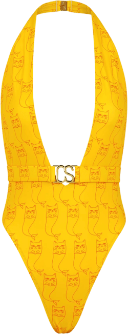 Women's Yellow / Orange The One-piece Swimsuit In Marigold With Nipsea Print In Yellow/orange