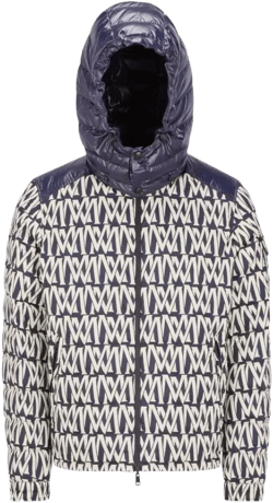 Monogram-print Puffer Jacket In Black