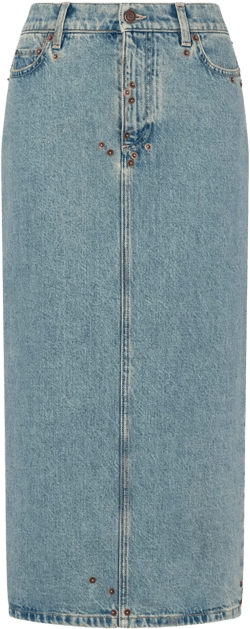 mid-rise denim skirt