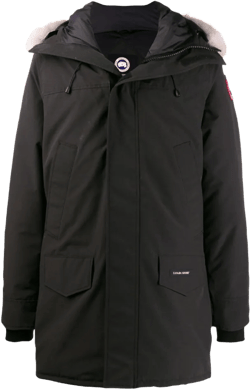 Langford Slim Fit Down Parka With Genuine Coyote Fur Trim In Black