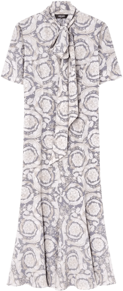Barocco Lavallière silk midi dress