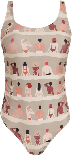 graphic-print swimming suit