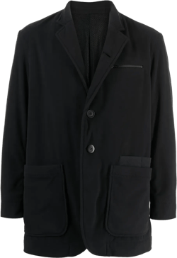 Logo-appliqué Single-breasted Blazer In Black