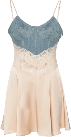 lace-trim mini dress