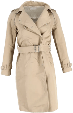 Belted Trench Coat In Beige Cotton