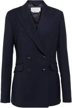 Angela Wool Blazer In Dark Navy