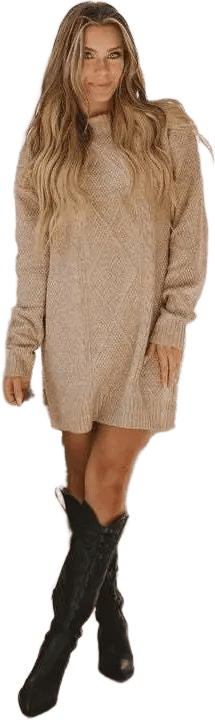 Ashley Cable Knit Sweater Dress