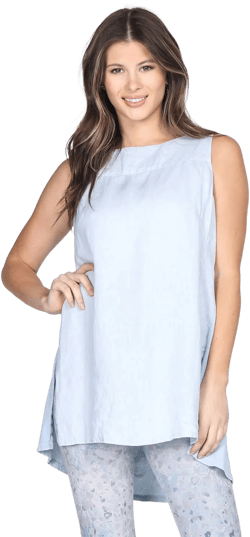 Linen Tunic in Ice Blue