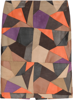 2000s geometric-print leather miniskirt 