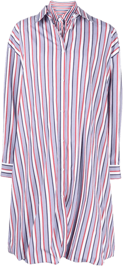 stripe-detail shirt dress