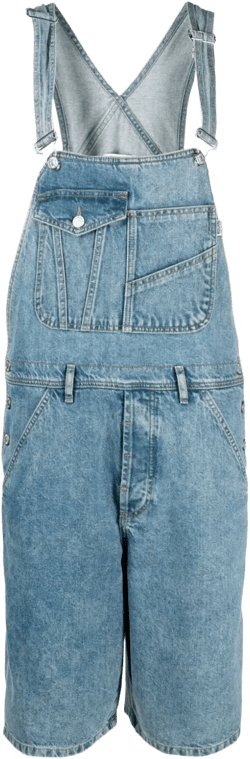 wide-leg denim dungarees