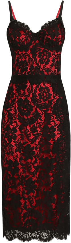 floral-lace midi dress