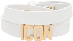 Icon wraparound leather bracelet