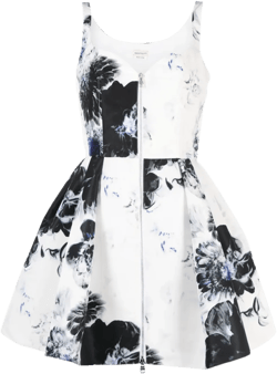 Chiaroscuro floral-jacquard minidress