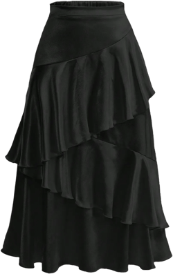SHEIN MOD Women's Multi-Layered Ruffled Hem Skirt