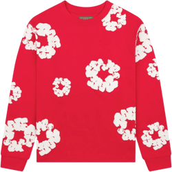Denim Tears Long Sleeve Cotton Wreath Tee Red