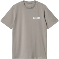Carhartt WIP : University Script T-Shirt - Misty Grey/White