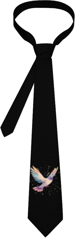 Pigeon Doves of Hope Ties for Men Classic Adjustable Bowtie Neckties Black Neckties for Wedding Party
