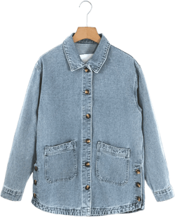 Twilight blue denim jacket with pockets and split buttons