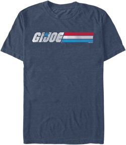 Men's GI Joe Red and Blue Stripes Logo  T-Shirt - Navy Blue Heather - X Large
