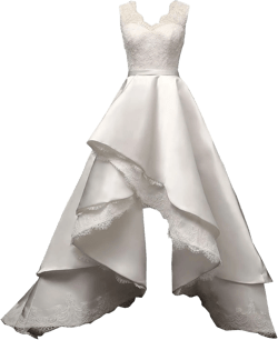 V Neck 2025 High Low A line Satin Wedding Dresses for Bride Women Plus Size Short Front Long Back
