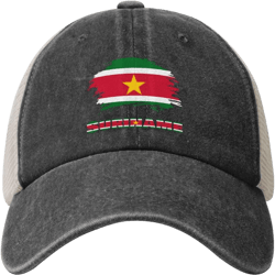 Baseball Cap Cowboy Mesh Back Adjustable for Men Women Cotton Vintage Casquette Trucker Dad The Farm Hat Gift One Size Vintage Suriname Surinamese Flag