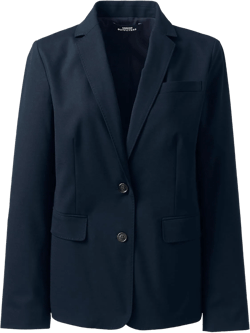 Lands' End Women's Washable Wool Two Button Traditional Blazer 4 True Navy