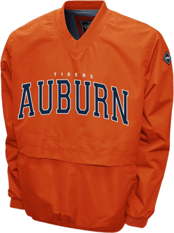 2Bhip NCAA Auburn Tigers Adult Orange Navy Lightweight V-Neck Windbreaker Wind Shirt Pullover Jackets For Men