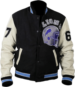 Detroit Beverly Hills Cop Varsity Jacket - Lions Baseball Men's Wool Varsity Jacket 3X-Large Off-white