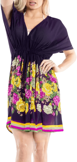 LA LEELA Women's Beachwear Summer Swim Beach Cover Ups for Bikini Sheer Cover up Dress Bathing Suit Swimsuit Coverups for Women XL-XXL Pink,Floral